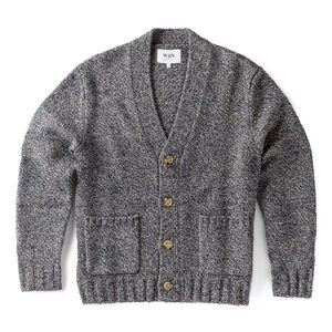 Wax London Walker Cardigan - Melange Navy/Grey